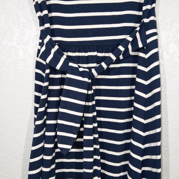 Hope & Henry Navy White Stripe Organic Tie-Waist Knit Dress Size 8 - Picture 8 of 8